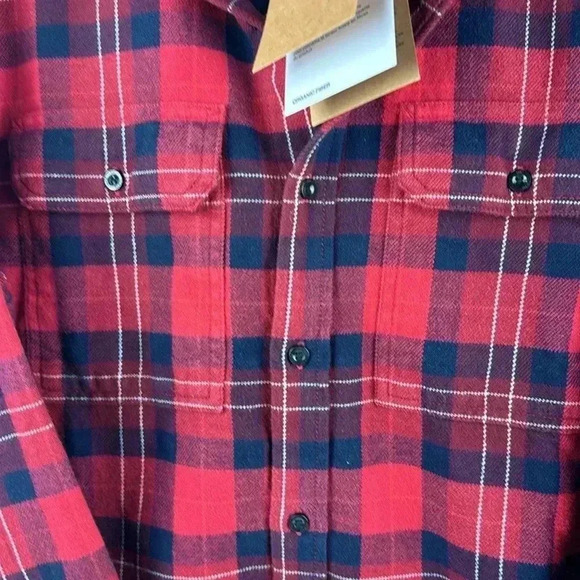 THE NORTH FACE SZ M RED PLAID NWT MENS LONG SLEEVE 100% COTTON SHIRT - Picture 4 of 7